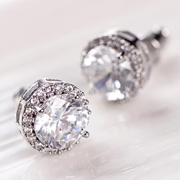 Zirconia Sparkle Ear Stud Earrings - Picture 2 of 4